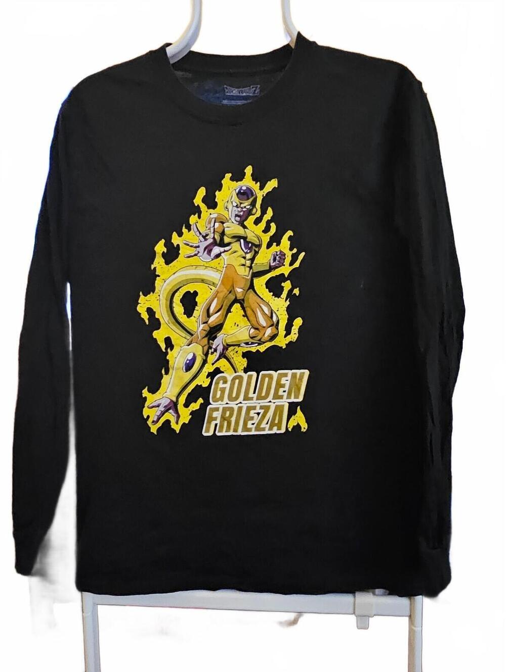 Dragon Ball Z Men’s Black Golden Frieza Long Sleeve T-Shirt Size Small EUC